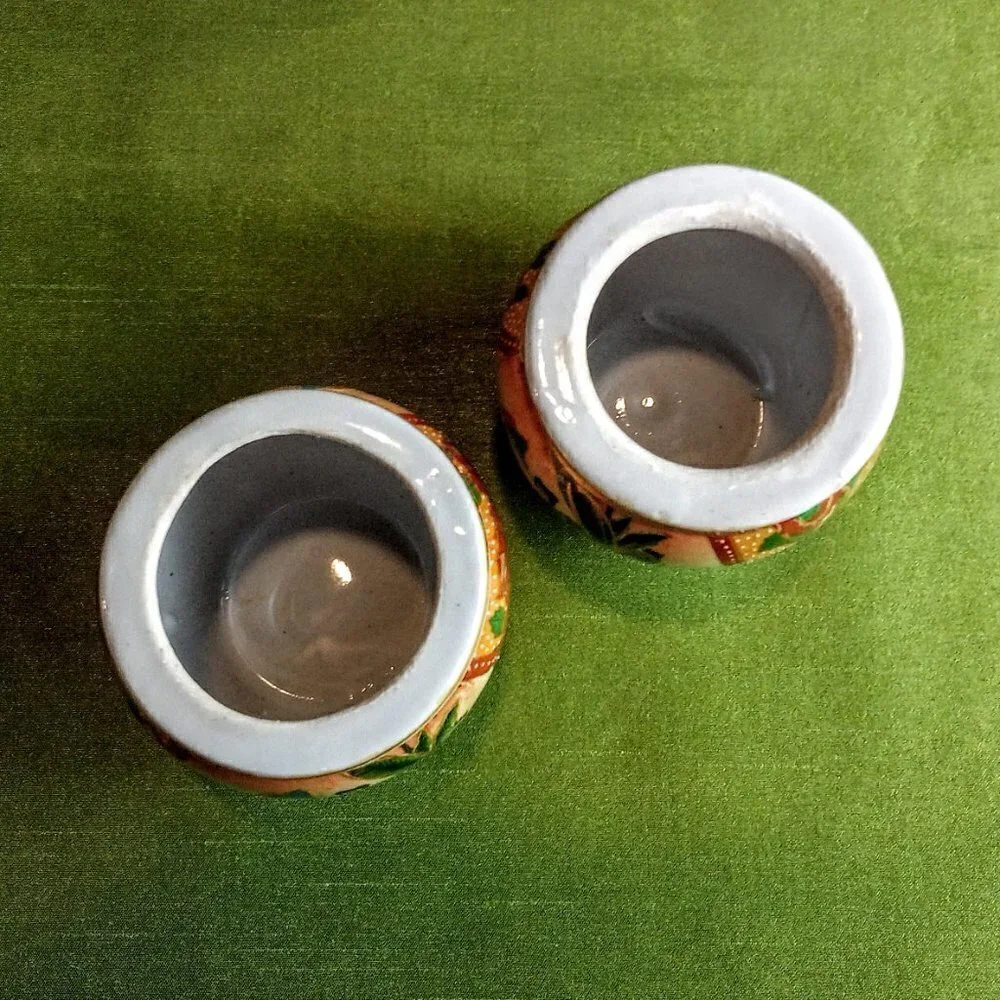 Vintage Japanese Moriage Gold-Rimmed Ceramic Vases